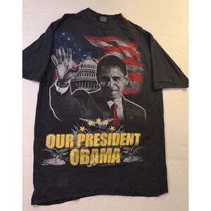 Pro Top Obama Our President Graphic T Shirt XL Tall Black Political History